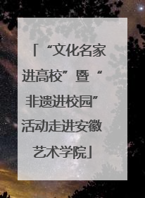 “文化名家进高校”暨“非遗进校园”活动走进安徽艺术学院